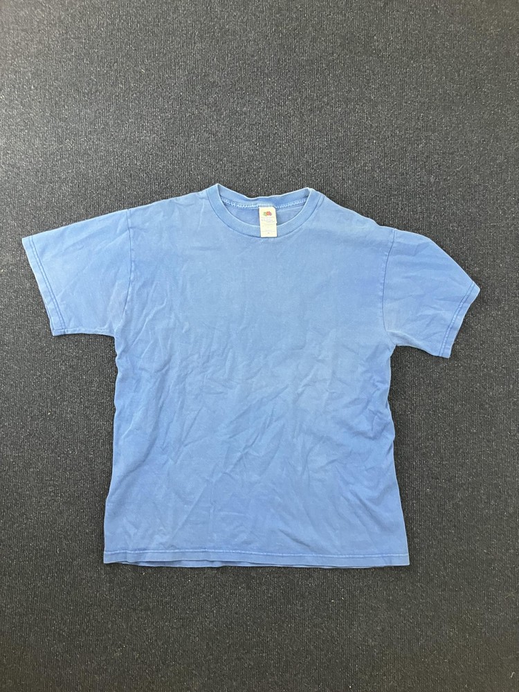 Fruit of the Loom Shirt Mens Medium Blue Easy to Wear 100% Cotton Crewneck