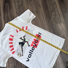 Vintage Panama Jack T-Shirt Volleyball Men’s Size S White Graphic Made USA 1980s