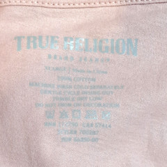 True Religion Metallic Logo Taping TEE Dull Pink XL XLarge Sretch Cotton NWT