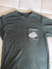 Authentic Men’s Green Graphic Print Logo Pocket Tee Crew Neck Short Sleeve L