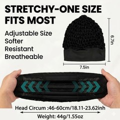 3 Packs Mesh Hair Net, Stretchy Elastic Hair Bonnet for Sleeping, No Marks & …