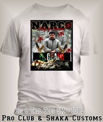 El Chapo King Graphic Sneaker Tee Shirt To Match J”s Jump Man Pro Club Shaka T