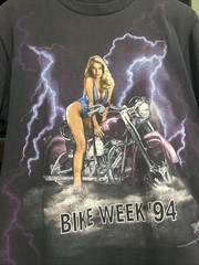 Vintage 90s 3D Emblem Bike Week 1994 Motorcycle Single Stitch Large T Shirt