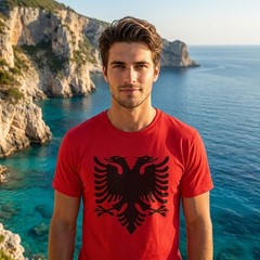 Albanian Eagle T-Shirt | Albania Flag Shirt | Flamingo Revolution Solidarity