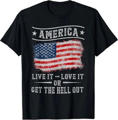Patriotic America Love It Or Leave It USA Graphic T-Shirt