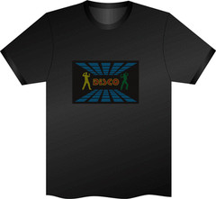 Unique Equalizer DJ/Rave/Pub Music Sound Activated flashing LED T-Shirt 029