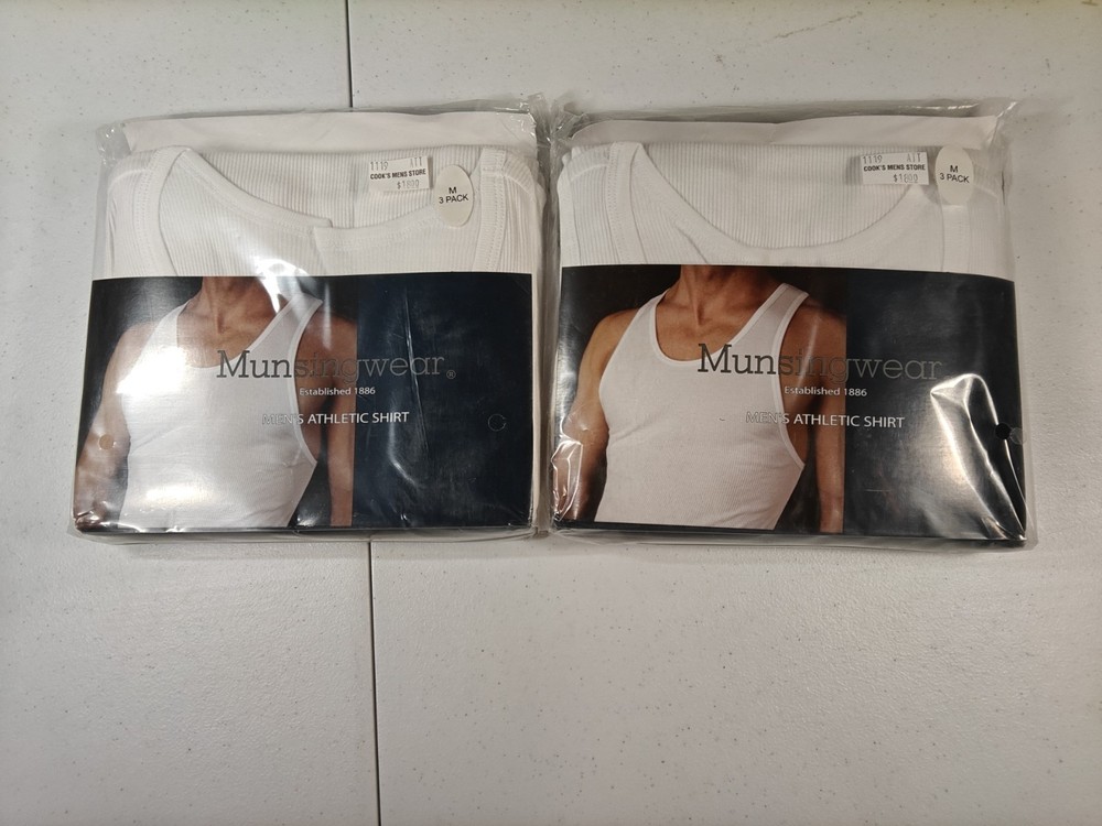 Munsingwear Men’s Athletic Shirt Lot Of 2 Packs Of 3 Brand New Size Medium