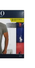 Polo Ralph Lauren Men’s Navy-Royal-Red Classic Fit Crew-Neck 3 Pack Shirt
