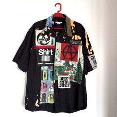 Levellers Custom Shirt Size 3XL Short Sleeve Black 19.5” Collar Punk Handmade