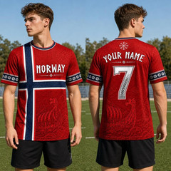 Custom Norway Soccer Jersey, Personalized Name Number