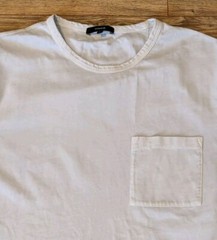 Vince T-Shirt Mens Garment Dyed Light Blue Pocket SS Crewneck – M