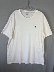 Polo Ralph Lauren White TShirt Mens XL Navy Pony Logo Classic Preppy Lightweight