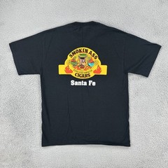 Vtg Gildan Large Black Smokin Ass Cigars Hawaii Santa Fe NM Fine Leaf Tobacco