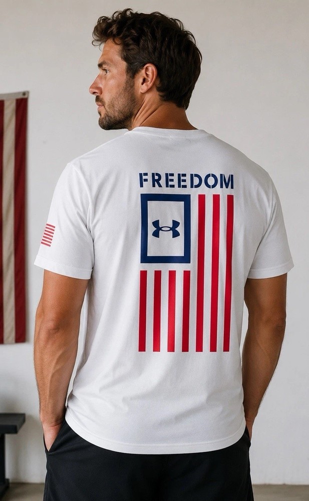 NWT Under Armour Men’s Flag T-Shirt XL Loose Freedom Independence Day July 4th