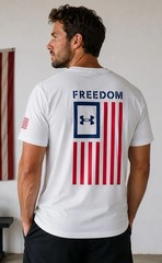 NWT Under Armour Men’s Flag T-Shirt XL Loose Freedom Independence Day July 4th