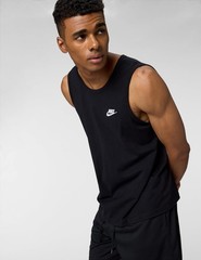 Nike Men’s Sportswear Club Tank, Black/White, Small – Black/White – Small