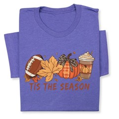Tis the Season Fall T-Shirt, Pumpkin Spice & Football Autumn Tee