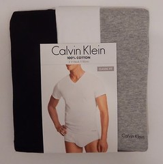 3 GENUINE CALVIN KLEIN SIZE 2XL 100% COTTON T-SHIRTS BLACK WHITE GRAY V NECK