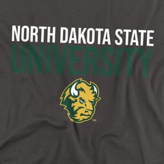North Dakota State University Adult T-Shirt Stacked, Charcoal, S-5XL