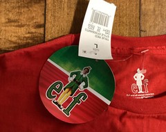 Elf “Raised By Elves” Red T- Shirt Men’s Large NWTs
