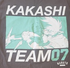 Naruto Shippuden Kakashi Team 07 T Shirt, Gray, Size Small