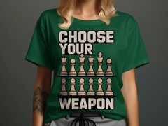 Choose Your Weapon Chess Player T-shirt, Funny Board Game Tee T-Shirt