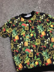 Asos Shirt Mens Size XS Extra Small Black Green Fruit Gold