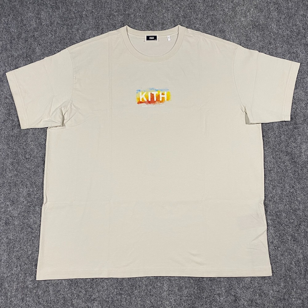 Kith Miami Design District Exclusive Box Logo Tee Shirt Adult XXL Chalk Beige
