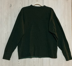 L.L.Bean Two Layer Henley Shirt Mens XL Regular Green Wool Blend Base Layer