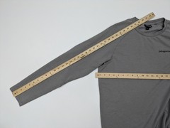 Patagonia Long Sleeve Logo T-Shirt Mens L Graphic Gray Organic Cotton