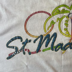 Vintage USA Best 100% Pre-shrunk Cotton White Medium T Shirt St. Maarten N.A.