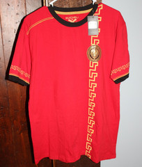 Men’s Bucheli Cotton T Shirt Italian Style Cotton/Lycra Stretch XL Red Crest