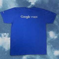Vintage 2000s Y2K Google I am Here Blue Graphic Funny T-Shirt Humor Size Large