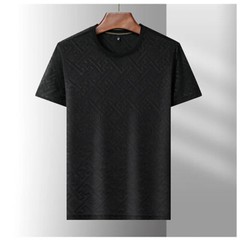 New Fashion Trend Ice Silk Breathable Summer Short Sleeve Luxury Men T-Shirt
