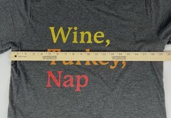 Wine Turkey Nap Thanksgiving Dark Gray T-Shirt Sz. M*