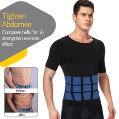 Men’s Slimming Body Shaper Posture Corrector Vest Abdomen Compression Shirt Tops