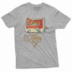 Men’s vintage cassette tape with pencil T-shirt 80s 90s born nostalgic gift