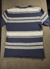 INC International Concepts Men’s XS Blue/White Striped Cotton Knit Henley Tee