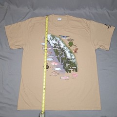 Southeast Alaska Shirt Mens XL Tan Graphic Map Fish Cities Bald Eagle Tee Cotton