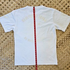 Namitatsu Japan Shirt Mens Large White on White Puff Print Graphic Tee Fuji Rare