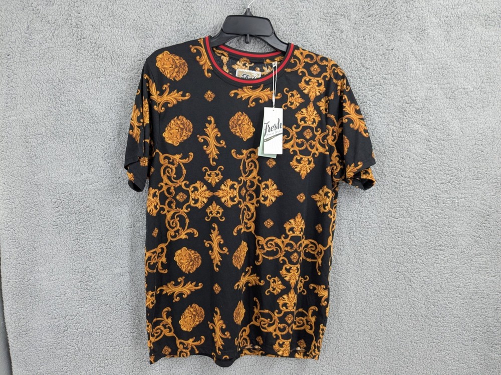 Fresh Prince Of Bel Air, Black And Gold T-Shirt, Digital Print, Size Large