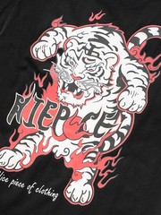 Niepce Men’s Inferno White Tiger Graphic Tee Japanese Streetwear T-Shirt
