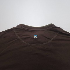 Kuhl Kommando Crew Long Sleeve Shirt Mens Large Brown Organic Cotton Zip Pocket