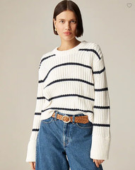 NWT BANANA REPUBLIC $35 Midweight Organic Cotton T-shirt, Navy Stripe, Sz L