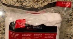 6 Pack T-Shirts Hanes Tagless Crew Neck Mens Size L 42-44″ Cotton Blend New