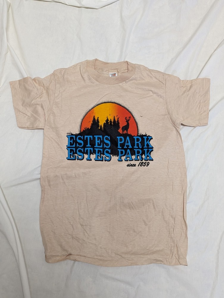 NEVER USED DEAD STOCK VINTAGE 70’S HANES SINGLE STITCH T SHIRT S USA MADE BEIGE