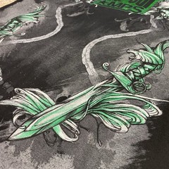 Vintage Tapout MPS Shirt Mens L Black Green Foil Skull Snake MMA UFC Fight Y2K