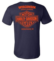 Harley-Davidson Men’s Expand Crew-Neck Short Sleeve Cotton T-Shirt – Navy