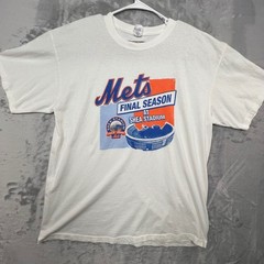 Mets Final Season Shea Stadium 2008 Anvil T-Shirt Mens XL White MLB Graphic