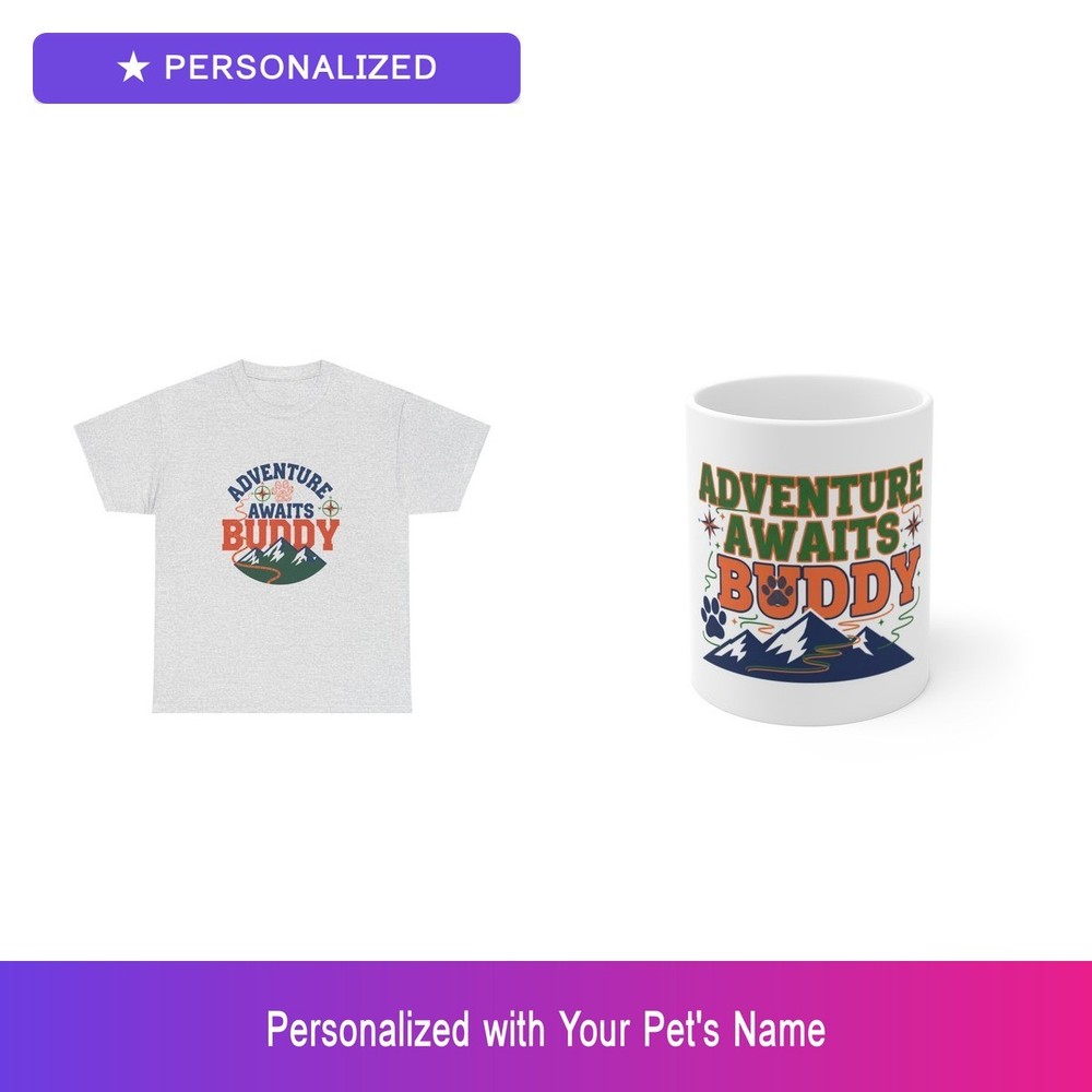 Custom Pet Gift Set Shirt Mug Personalized Name Bundle Dog Lover